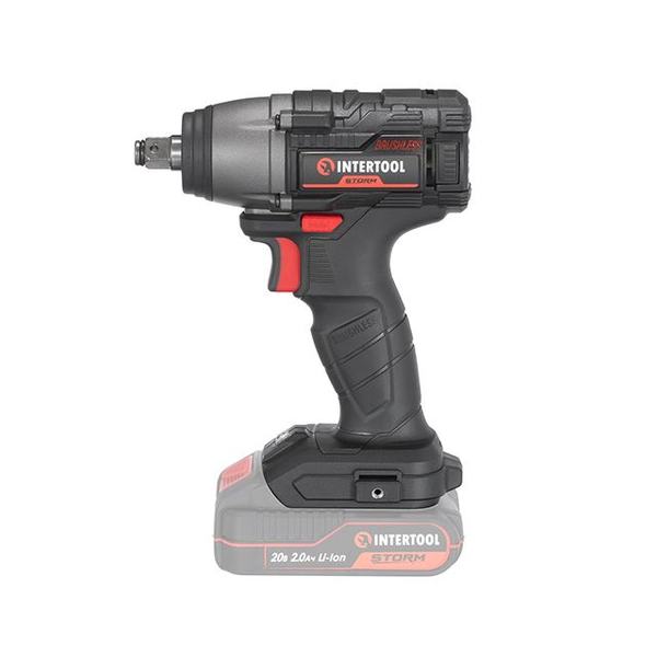 Гайковерт ударний акумуляторний з безщітковим двигуном INTERTOOL WT-9364 20В, крутний момент 300Nm, без ЗП та АКБ WT-9364 фото