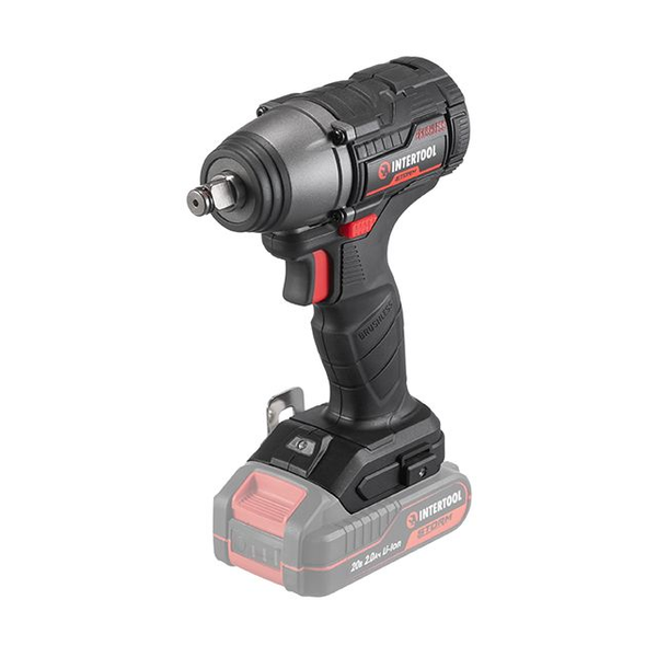 Гайковерт ударний акумуляторний з безщітковим двигуном INTERTOOL WT-9364 20В, крутний момент 300Nm, без ЗП та АКБ WT-9364 фото