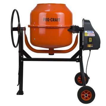 Бетоносмеситель Procraft PCM160, 650 Вт, объем барабана 160 л, чугунный венец, ременный привод 900160 фото
