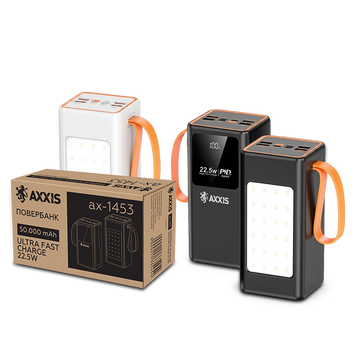 Повербанк AXXIS 50000 mAh Ultra Fast Charge 22.5W з кабелем ax-1453 фото