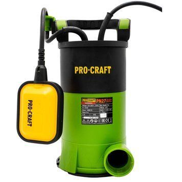 Дренажно-фекальний насос Procraft PN27, потужність 750 Вт, продуктивність 14000 л/год, напір 8 м, IPX8 PN27 фото