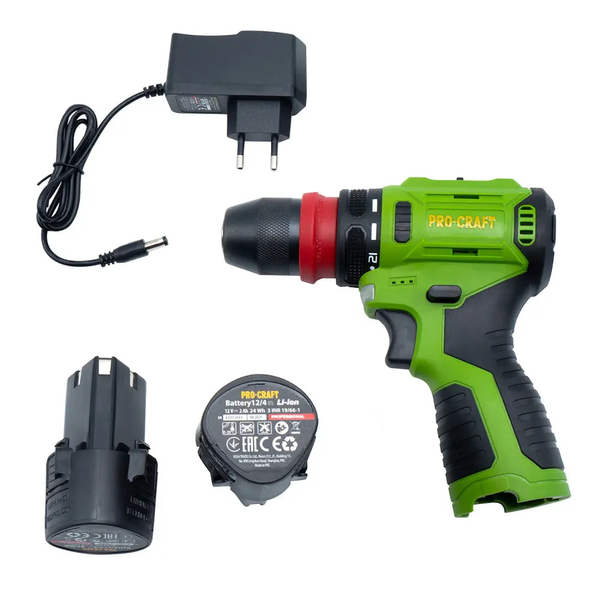 Шуруповерт Procraft PA12Pro DFR, 22 Нм, 2 аккумулятора 12 В, 2 Ач 000128 фото