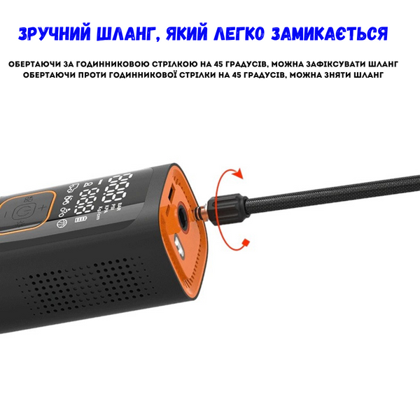 Портативный компрессор повербанк TigerProTech NW01-P 7500мАч, металлический двигатель NW01-P фото