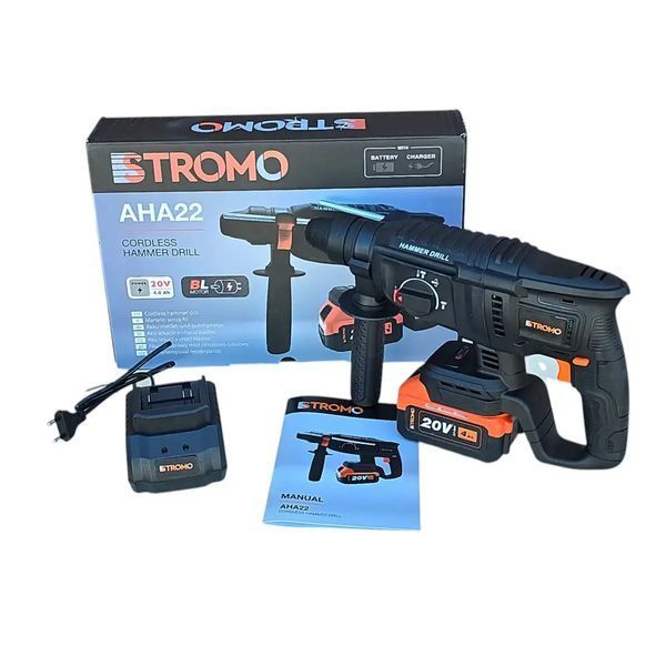 Акумуляторний перфоратор Stromo AHA22 20 В (1 АКБ 4 А&middot;год та ЗП) 300224 фото