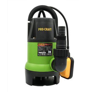 Дренажно-фекальный насос Procraft PN17, 220-240 В, 400 Вт, 7500 л/ч, трубы 1&Prime;-1 1/4&Prime;-1 1/2&Prime;, 3,75 кг 000017 фото