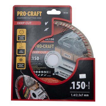 Алмазний диск PROCRAFT DC150 DEEP CUT, 150&times;22,23 мм DC1500 фото
