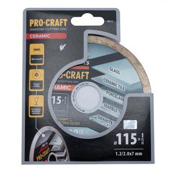 Алмазний диск PROCRAFT DR115 CERAMIC, 115&times;22,23 мм для сухого різання DR1150 фото