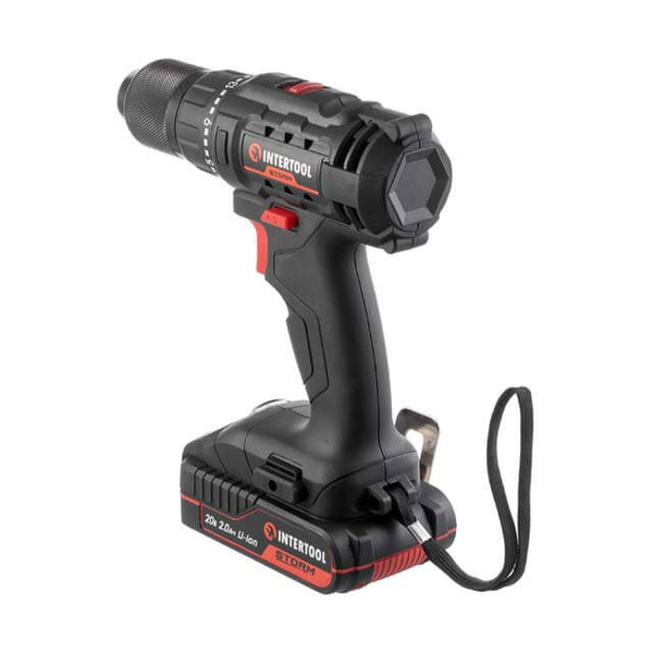 Акумуляторний дриль-шуруповерт INTERTOOL WT-0350, 20 В, 35 Нм, 0-1500 об/хв, 2-13 мм, Li-Ion 2Аг, кейс WT-0350 фото