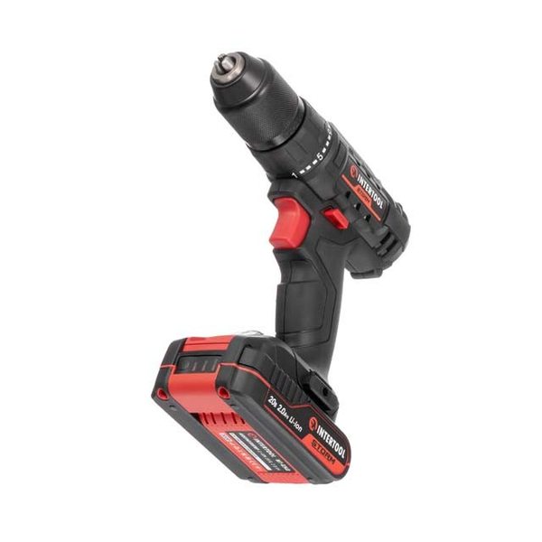 Акумуляторний дриль-шуруповерт INTERTOOL WT-0350, 20 В, 35 Нм, 0-1500 об/хв, 2-13 мм, Li-Ion 2Аг, кейс WT-0350 фото