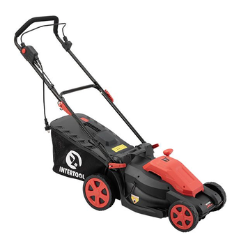 Газонокосилка электрическая INTERTOOL WT-2265, 1.8 кВт, 230 В~50 Гц, 3200 об/мин, ширина захвата 400 мм, высота среза 25-75 мм, контейнер 40 л WT-2265 фото