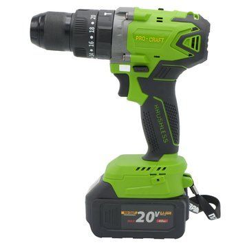 Шуруповерт Procraft Industrial PA18BL Extra (2 акб), 20В/4Аг, безщітковий, 50 Нм, 0-600 об/хв, 0-2100 об/хв, 13 мм, кейс PA18BL_ind фото