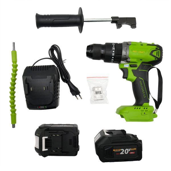 Шуруповерт Procraft Industrial PA18BL Extra (2акб), 20В/4Ач бесщеточный, 50Нм, 0-600/0-2100 об/мин, 13мм, кейс PA18BL_ind фото