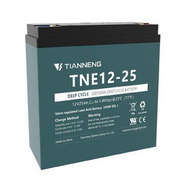 Аккумулятор тяговый гелевой TIANNENG TNE12-25, 12 В, 25 А&middot;час 151093 фото