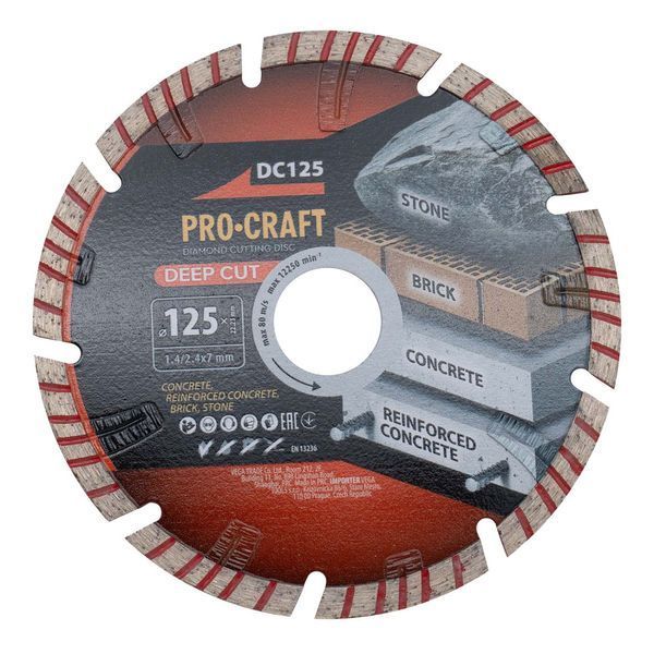 Алмазный диск PROCRAFT DC125 DEEP CUT, 125&times;22,23 мм DC1250 фото
