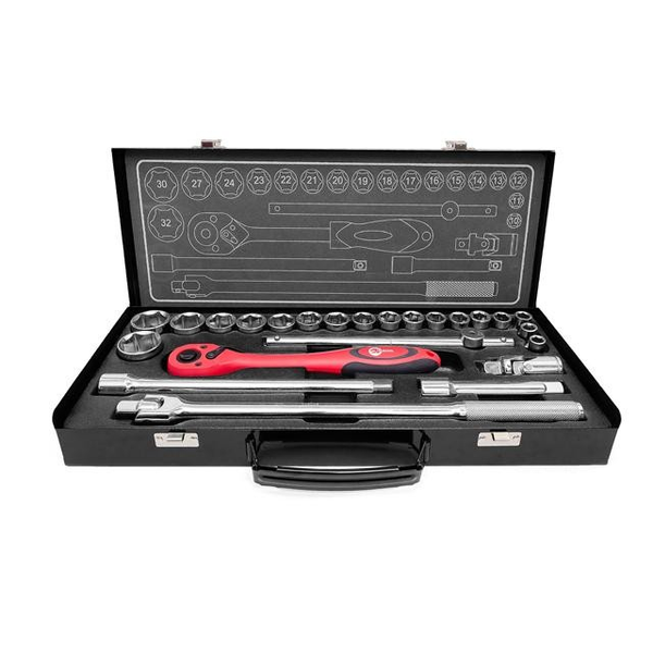Професійний Набір Інструментів INTERTOOL 1/2", 25 од. (гол. 10-32 мм) ET-6025 фото