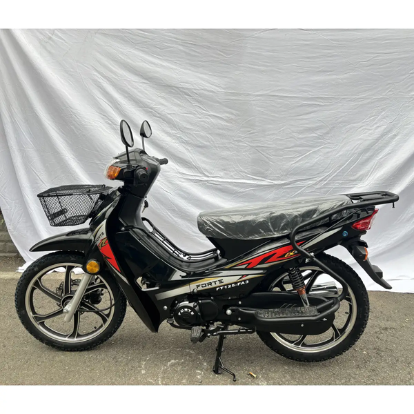 Мотоцикл дорожній Forte FT125-FA3 125 см&sup3;, 4-тактний, 80 км/год, витрата 1.9 л/100 км, електростарт, чорний 136956 фото