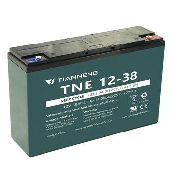 Аккумулятор тяговый гелевой TIANNENG TNE12-38, 12 В, 38 А&middot;час 151095 фото