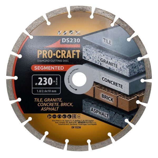 Алмазний диск PROCRAFT DS230 Segmented, 230&times;22,23 мм DS2300 фото
