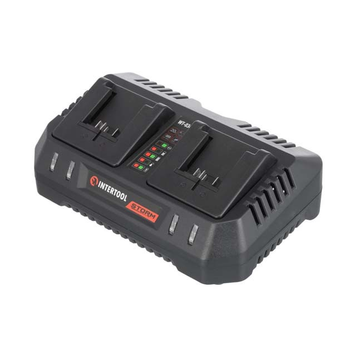 Пристрій зарядний INTERTOOL WT-0346 для акумуляторів WT-0340 ємністю 2.0 Аг і WT-0341 ємністю 4.0 Аг Li-ion 20 В, струм заряду 4.0 А, два термінали зарядки WT-0346 фото