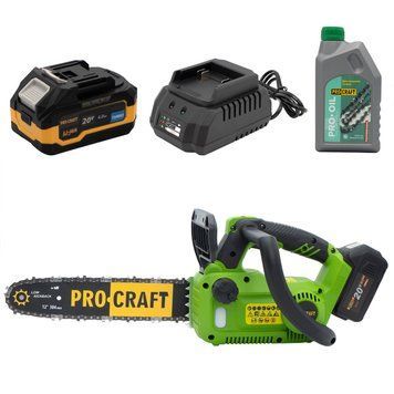 Аккумуляторная цепная пила Procraft PKA42Li + 1акб 4Ач Turbo + ЗП charger20/1 + Масло цепи 1л 204220 фото