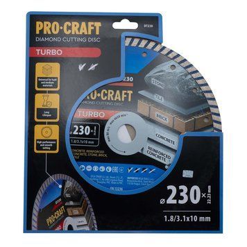 Алмазний диск PROCRAFT DT230 TURBO, 230&times;22,23 мм DT2300 фото