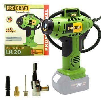 Аккумуляторный воздушный компрессор Procraft LK20, 20 В, 12 л/мин (без АКБ и зарядного устройства) 030210 фото
