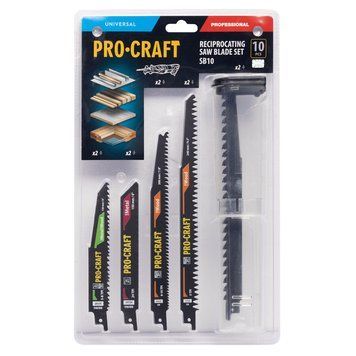 Набір полотен для шабельної пилки PROCRAFT SB10, 5 типів, HCS та BIM/M42 SB1000 фото