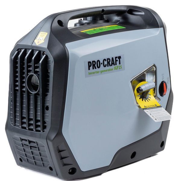 Інверторний бензиновий генератор Procraft IGP25, 4х тактний, одноциліндровий, 2 кВт/1,8 кВт, 0,57 л/г, запуск ручний. IGP25 фото