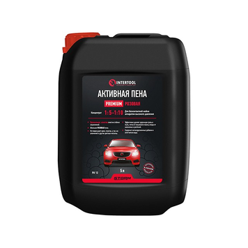 Активная пена PREMIUM INTERTOOL, розовая, 5 л, концентрат 1:5 - 1:10, для бесконтактной мойки высоким давлением FS-9095 фото