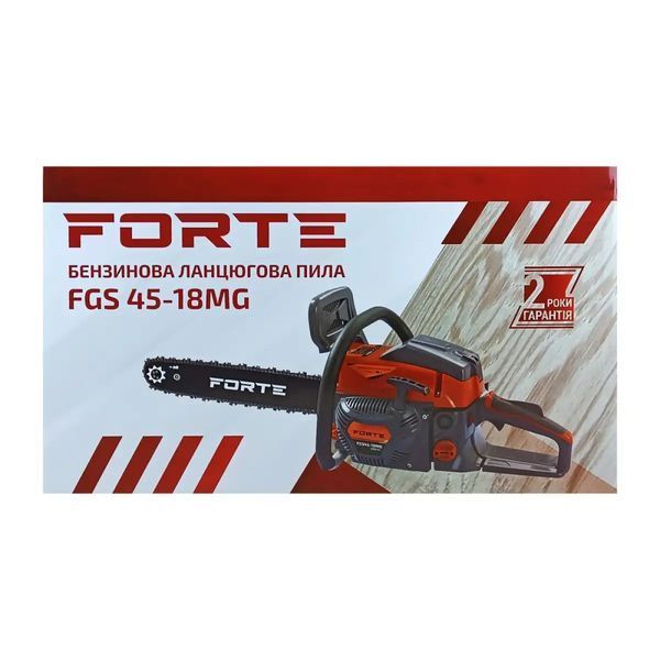 Бензопила цепная FORTE FGS45-18MG, мощность 2,0 кВт, шина 45 см, вес 5,5 кг 90838 фото